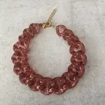 J. Crew Made in Italy Chunky Link Necklace Fireplace Red Style BK900 NEW