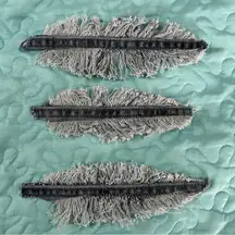 Hat Bar embellishments - denim feathers, set of 3, new handmade