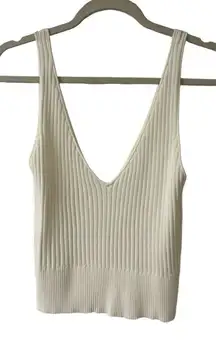Line and dot sweater knit tank cream color sz Medium