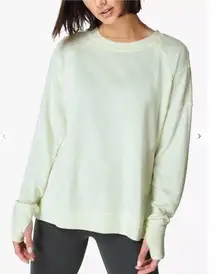 Sweaty Betty After Class Crew Neck Long Sleeve Pullover Split Hem Sweater Sz M