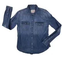 Abercrombie & Fitch Denim Pearl Snap Western Long Sleeve Shirt Women's Medium