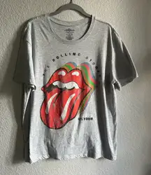 🩶The Rolling Stones Gray Band Graphic Tee T-shirt