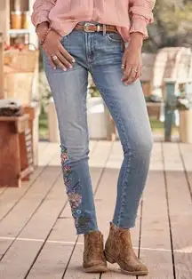 Driftwood  Jackie Blooms Embroidered Jeans 28