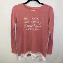 Hollister Rose Pink Hot Cocoa Rosy Cheeks Starry Lights Cozy Nights Size Small