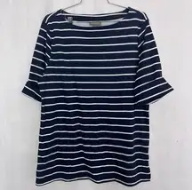 5/$25 Style & Co striped blue white tee Xl