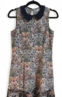 Lauren Conrad size 8 floral print sleeveless dress with Peter Pan collar