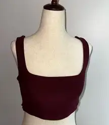 Deep Maroon Crop Tank Top