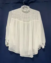White Textured Blouse