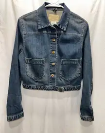 Vintage Levi’s Y2K Denim Button Up Cropped Jean Jacket Size Large