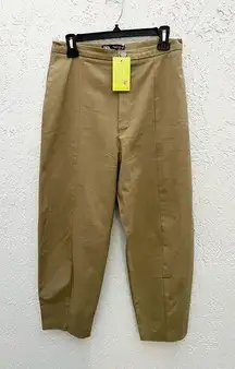 Zara khaki horse shoe cropped pants large