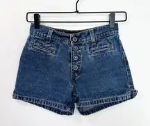 Levi’s Vintage 90s Silvertab Denim Blue Jean Shorts Welt Pockets exposed button