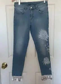 Goldenpoint  Floral Tassel Jeans