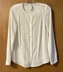 Lauren Conrad Sheer Blouse with Lace Decoration