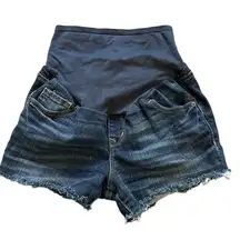 Old Navy Denim Maternity Full Panel Jean Shorts Size 6 EUC #7514