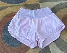 Light Baby Pink High Waisted Athletic Running Shorts Built in Underwear Small