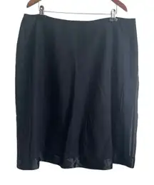 Avenue Women Midi Skirt 18 Black Cotton Silk Lined  Sheer Whimsigoth Fairy Flowy