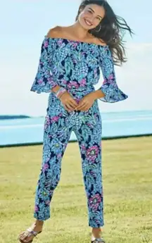 Lilly Pulitzer Calla Jumpsuit High Tide Pineapple Paradise