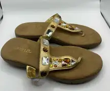 Aerosoles  Gold bling diamonds Flip Flop Thong Sandals Sz 8M woman’s