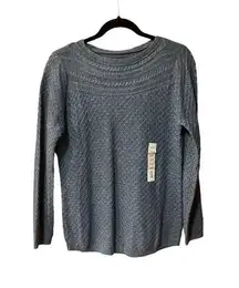 Croft & Barrow Knit Pullover Crew Neck Sweater-Light Blue- Size M- NWT