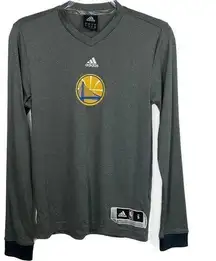 Adidas  Heathered Gray Golden State Warriors Long Sleeve Top Small