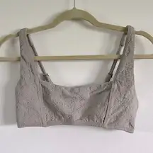 Andie swim gray textured bikini top