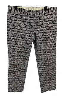 Tory Burch Geometric Print Womens Golf Pants Size 10 Brown & White Cotton Blend