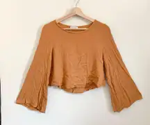 The Hanger Yellow Butterfly Long Sleeves Blouse Top Small
