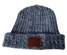 Love Your Melon Speckled Knit Beanie Hat Blue White