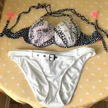 VICTORIA SECRET Bombshell Padded Push Up Bikini Top 36C& Kenneth Cole bottoms XL