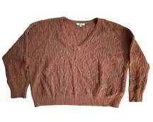 Madewell Alna V-Neck Sweater Women's XL Ground Clove Brown Pullover Alpaca Blend