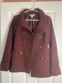 Maroon Winter Pea coat 