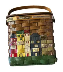 Vintage Caro Nan Wood Hand‎ Painted Purse