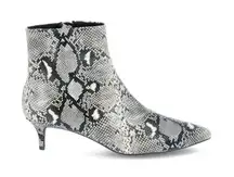 Steve Madden Kapital black white snakeskin bootie pointed toe kitten heel 9.5