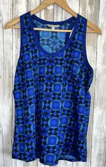 Banana Republic Blue Abstract Jersey tank •Small