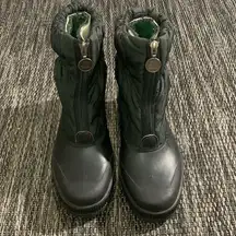 Sorel womens puffer lined zip winter boots black size 8