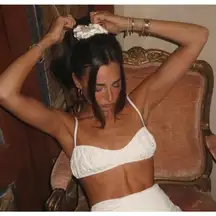 WeWoreWhat Scrunchie Bikini Top NWT Sz. L