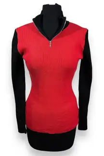 Vintage Gap Fitted Ribbed Quarter Zip‎ Pull Over Sweater Womens Large