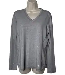 Carhartt grey merino wool lightweight V neck long sleeve base layer top size M