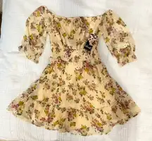 NWT Floral Off-Shoulder Mini Dress