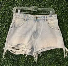 Rolla's Dusters High Rise Slim Shorts Blue High Waisted Size 28