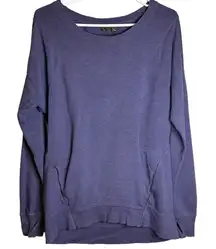 Zella Purple Sweatshirt‎ Kangaroo Pocket Thumb Holes Size Small NR315704MI