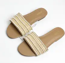 J. CREW Factory Pearl Slide Sandals, Size 10