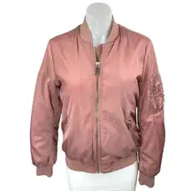 Aritzia Babaton Gilman Women' Pink Full Zip Long Sleeve Classic Bomber Jacket S