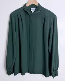Pendleton Women’s Emerald Green Long Sleeve Blouse Size 14 Casual Workwear