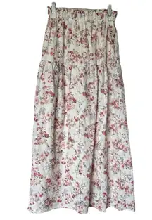 Altar’d State White Floral 2 Piece Maxi Crop Top Set XS