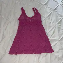 magenta pink lace top