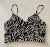 Urban Renewal Zebra Print Crop Top Size XS Made From Vintage Fabric