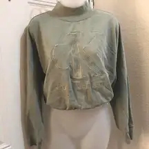 CK  Green Cropped long sleeve sweater sweatshirt mock turtle neck-Size XL Excellent condition, measurement in pics