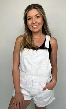 FREE PEOPLE Ziggy Denim Shortalls in Optic White Size Medium