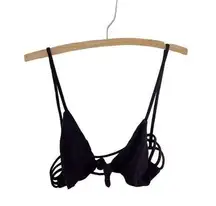 Aila Blue Bikini Top Swimwear Strappy Tie Front Knot Suit